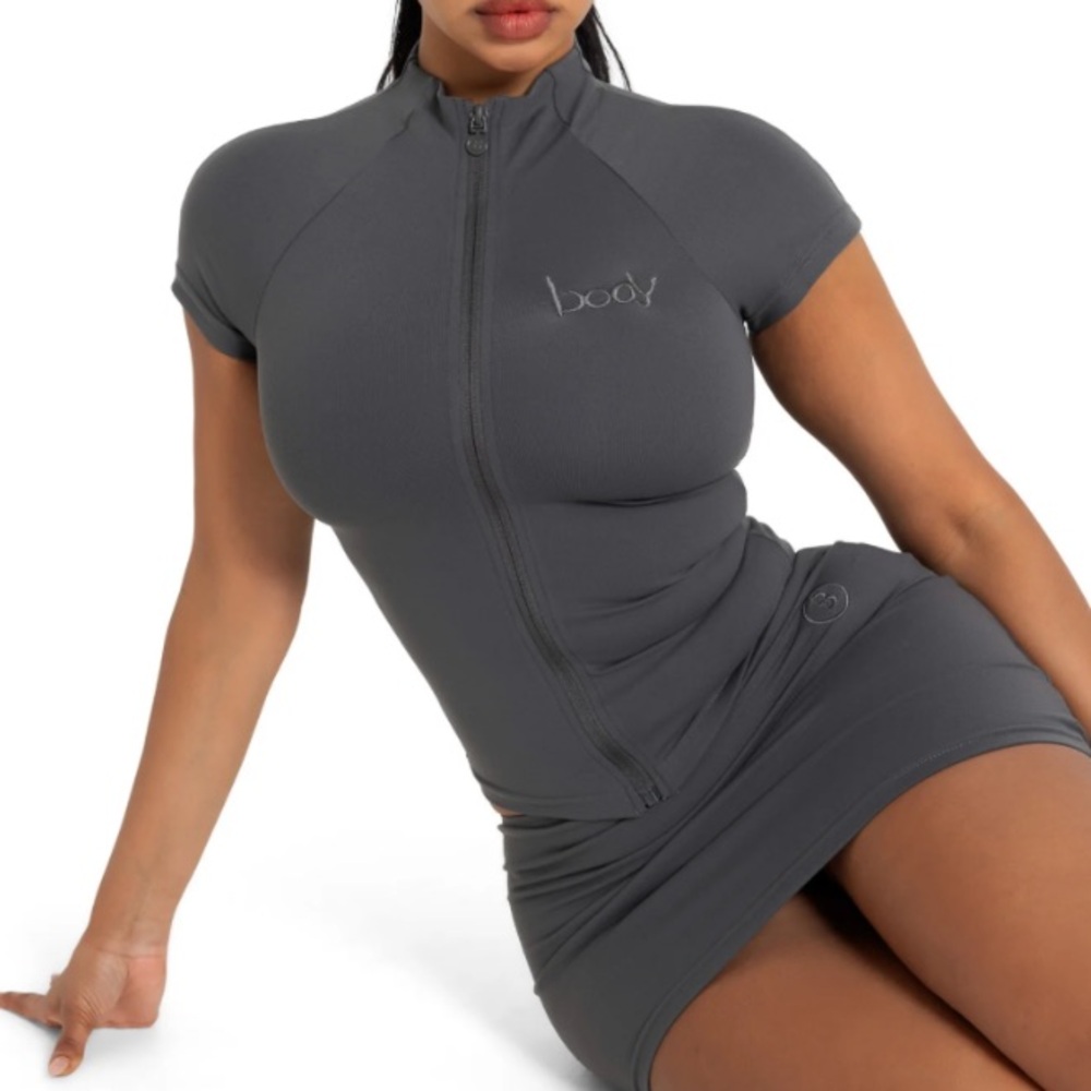 Body By Raven Tracy Basics Mini Skirt (Iron)